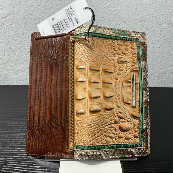 Brahmin Ady HONEY BROWN DEVONSHIRE Slim Wallet MIXED LEATHERS - Picture 6 of 8